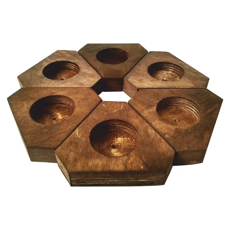 جاشمعی چوبی مدل ایکس مجموعه شش عددی