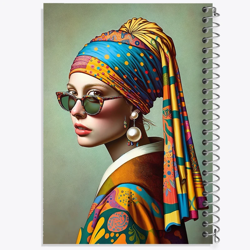 دفتر لیست خرید 50 برگ خندالو طرح دختری با گوشواره مروارید کد F6021