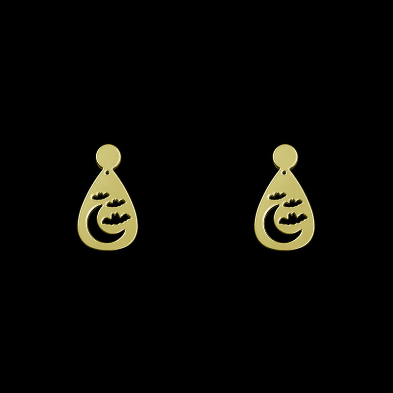 گوشواره طلا 18 عیار زنانه مدوپد مدل ماه کد GA1-14275