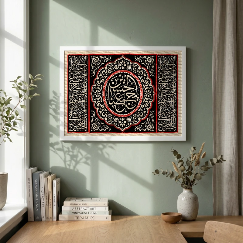 تابلو طرح الحسین یجمعنا مدل G13853 فریم سفید