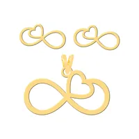 نیم ست طلا 18 عیار زنانه کرابو طرح قلب بینهایت مدل Kr8004