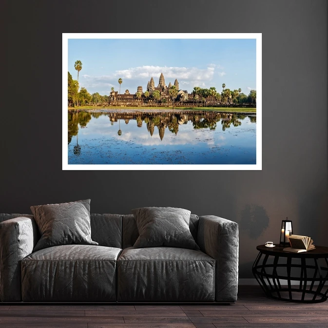 تابلو بکلیت طرح منظره معبد آنگکور وات کامبوج مدل قاب شاسی W-s9000