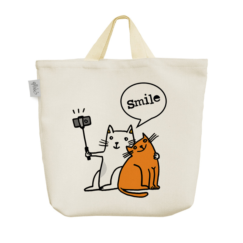 ساک خرید خندالو مدل گربه کد 10055