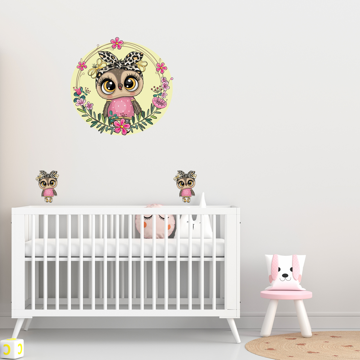 استیکر دیواری کودک مدل جغد کوچولو کد 9013