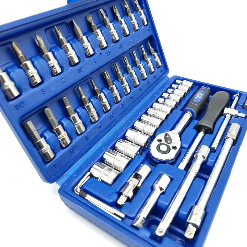 مجموعه 46 عددی آچار و سری بکس باس کد 46s