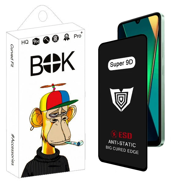 محافظ صفحه نمایش بوک مدل Super 9D Shield مناسب برای گوشی موبایل شیائومی REDMI 14c