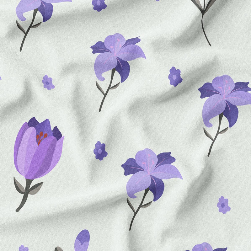  پارچه لباس پارچه باما مدل کرپ بوگاتی طرح گلهای آبرنگی کد 6011286