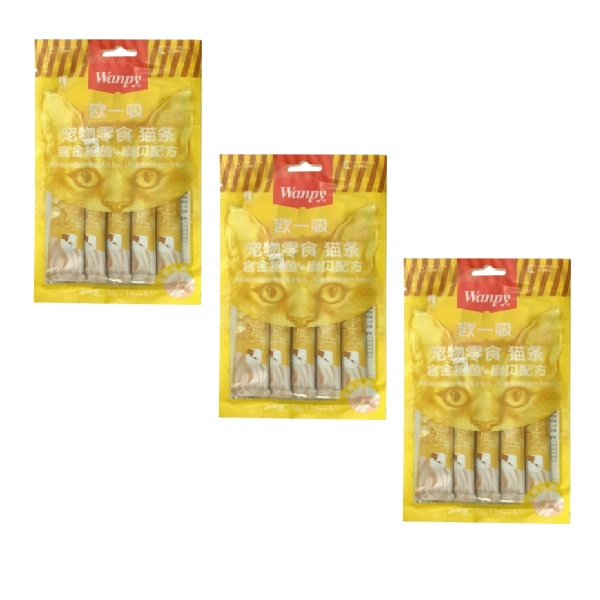 بستنی گربه ونپی مدل زرد مرغ وزن 70 گرم بسته 3 عددی