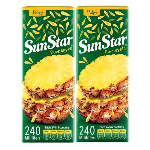آبمیوه آناناس سان استار - حجم 240 میلی لیتر بسته 2 عددی