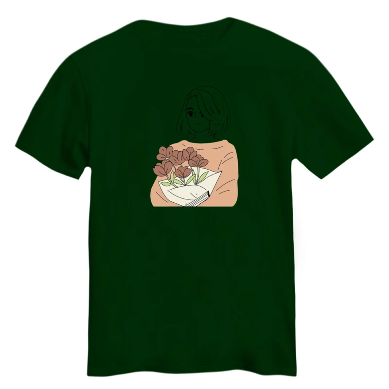 تی شرت آستین کوتاه زنانه مدل دختروگل