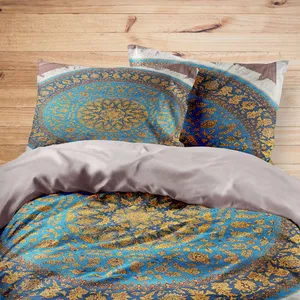 سرویس روتختی مدوپد طرح فرش قم گرد ترنجی مدل C-Ghom102 یک نفره 4 تکه