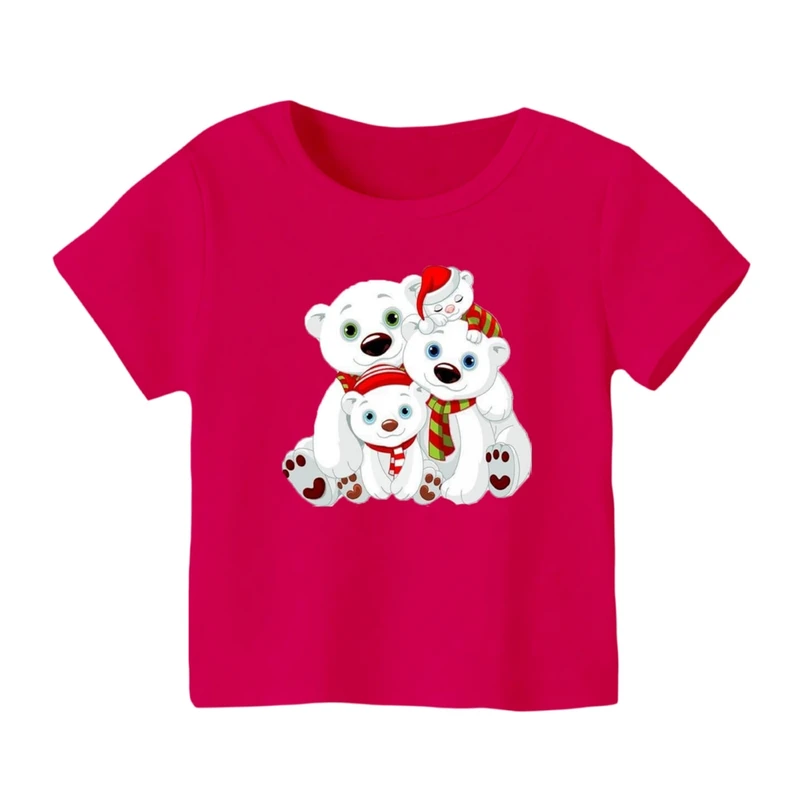 تی شرت آستین کوتاه بچگانه مدل خرس کریسمس کد 1