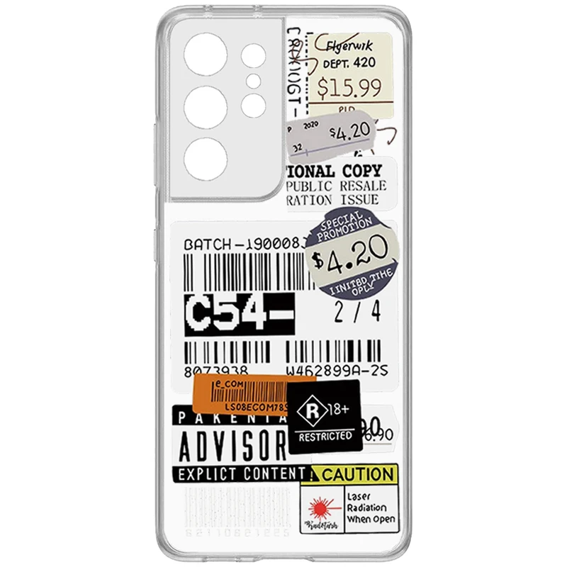 کاور طرح Barcode مناسب برای گوشی موبایل سامسونگ Galaxy S21 Ultra