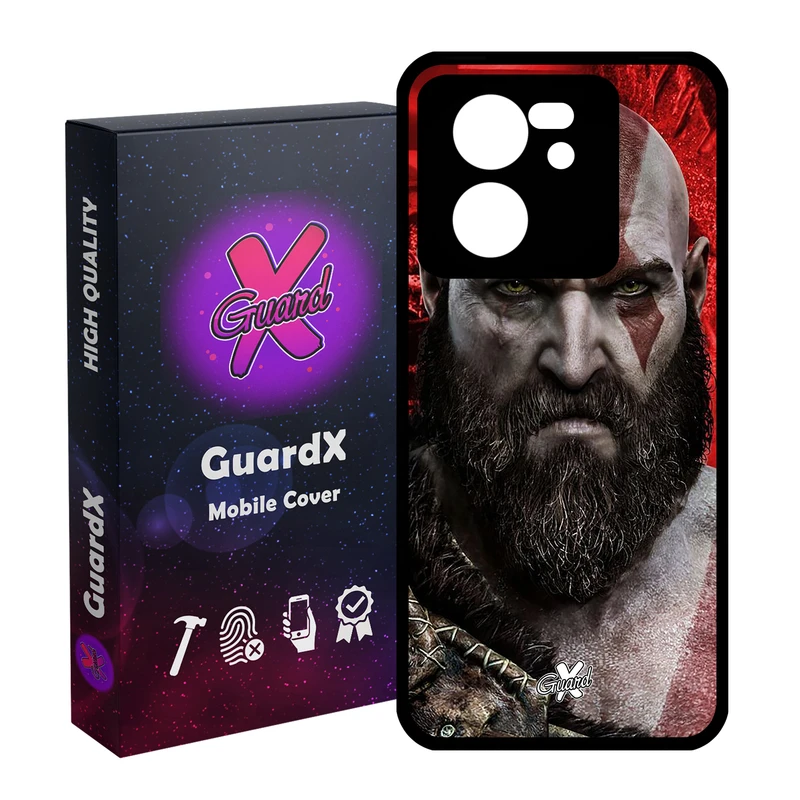 کاور گارد ایکس طرح God of War مدل Glass10035 مناسب برای گوشی موبایل شیائومی 13T/13T Pro/Redmi K60 Ultra