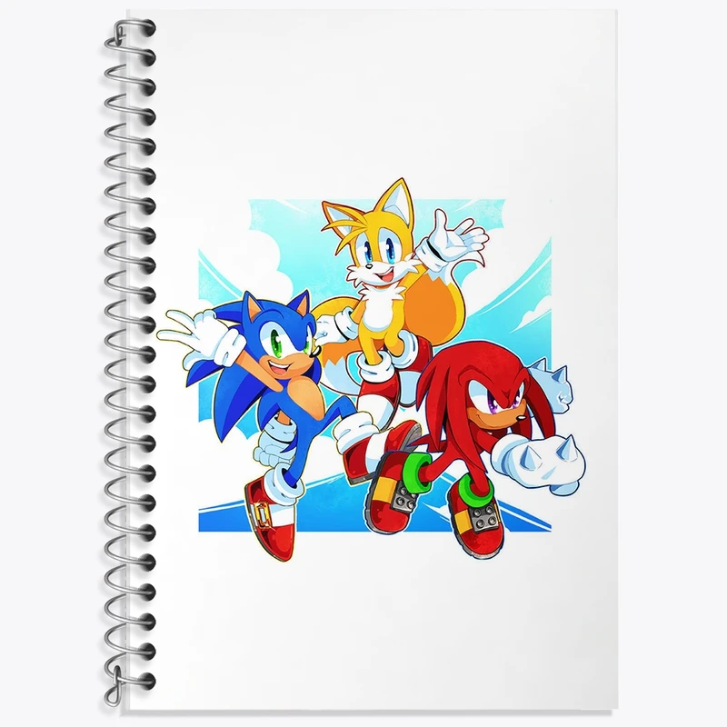 دفتر زبان 50 برگ خندالو مدل دو خط طرح سونیک (Sonic) کد F2125
