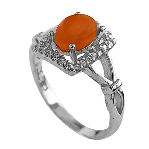 انگشتر نقره زنانه مدل عقیق یمنی YW4188