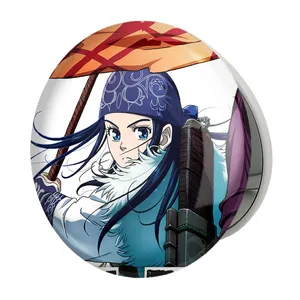 آینه جیبی خندالو طرح اسیرپا انیمه کامویی طلایی Golden Kamuy مدل تاشو کد 23744 