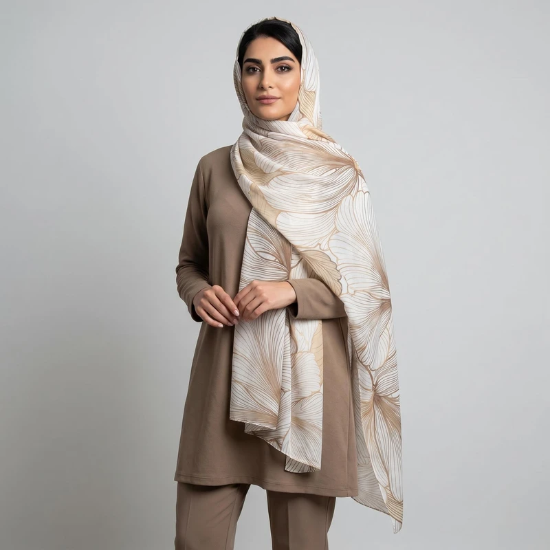 شال زنانه مدل نخی جدید بهاره طرح نایسی کد ana-3086