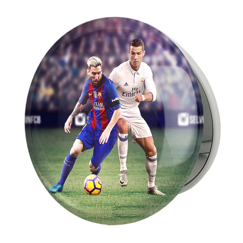 آینه جیبی خندالو طرح کریستیانو رونالدو و لیونل مسی مدل تاشو کد 14008 