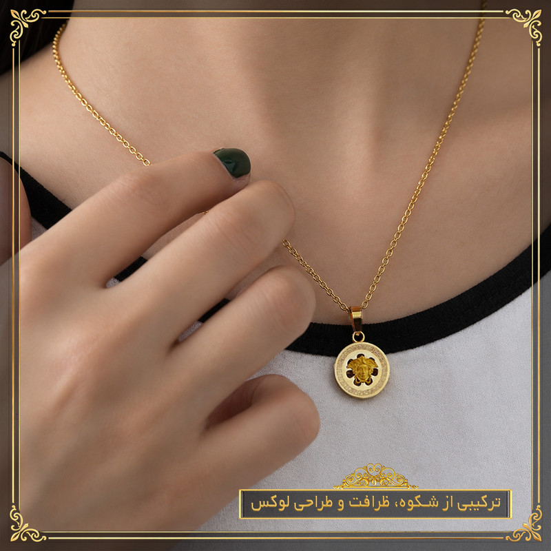 نیم ست طلا 18 عیار زنانه طلای معتمدی مدل ورساچه سلطنتی