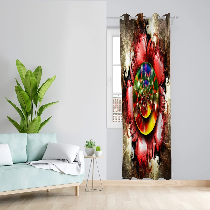 پرده طرح سه بعدی مدل مخمل پانچی کد L 1220L Z سایز 140x200 سانتی متر