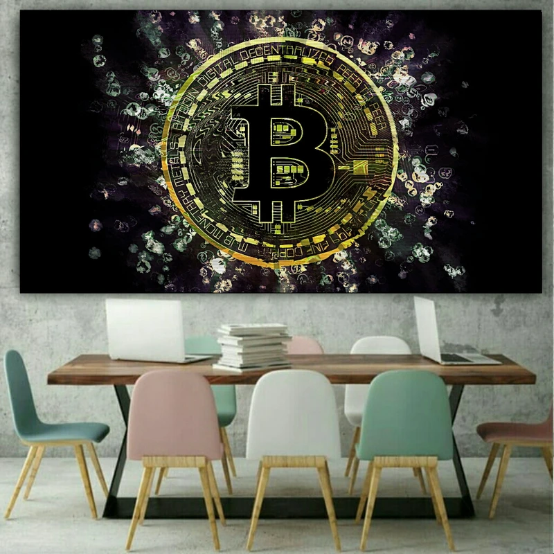 پوستر دیواری طرح بیت کوین کد FP186