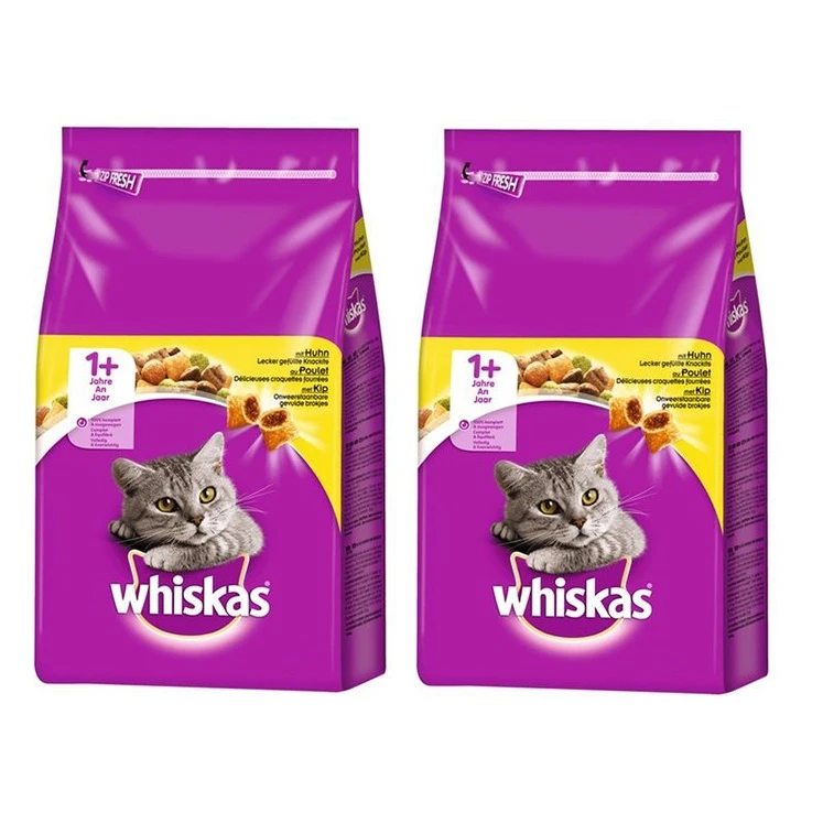 غذای خشک گربه ویسکاس مدل chicken وزن 300 گرم بسته 2 عددی