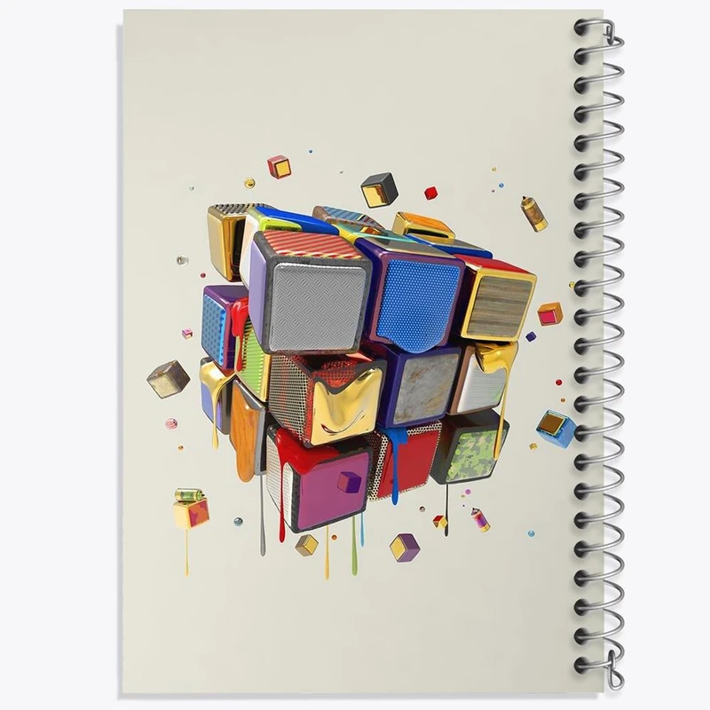 دفتر نقاشی 50 برگ خندالو مدل مکعب روبیک کد 27809