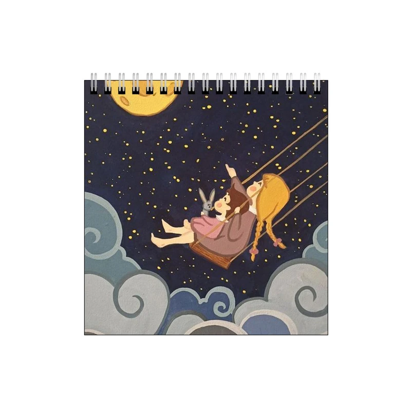 دفتر طراحی طرح دختر و شب و ماه کد 5489038