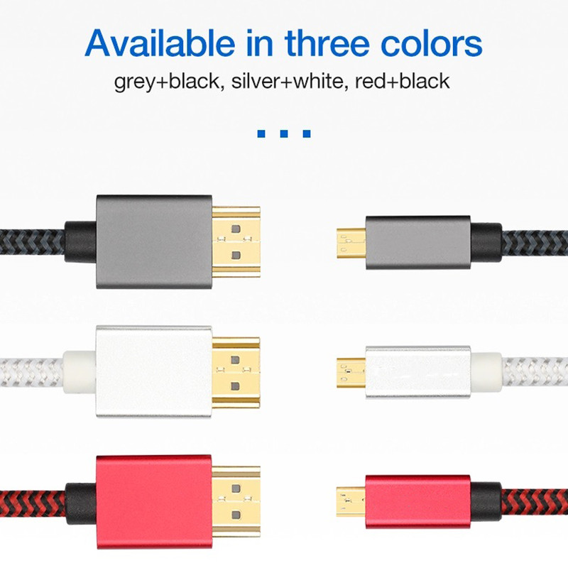 کابل تبدیل Micro HDMI به HDMI کابل HDMI یو اِل‌ تی یونیت مدل 4k طول 3 متر