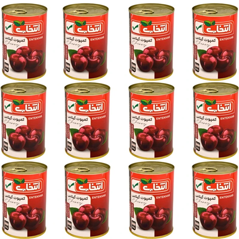 کمپوت گیلاس ممتاز انتخاب - 420 گرم بسته 12 عددی