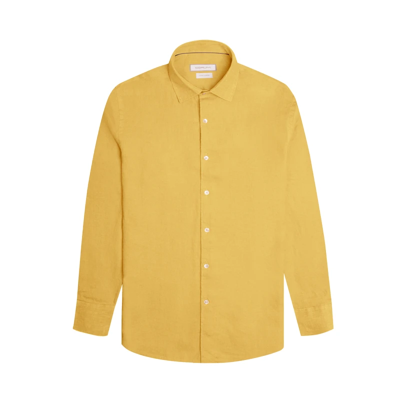 پیراهن آستین بلند یقه برگردان مردانه کروم مدل لینن 2510126