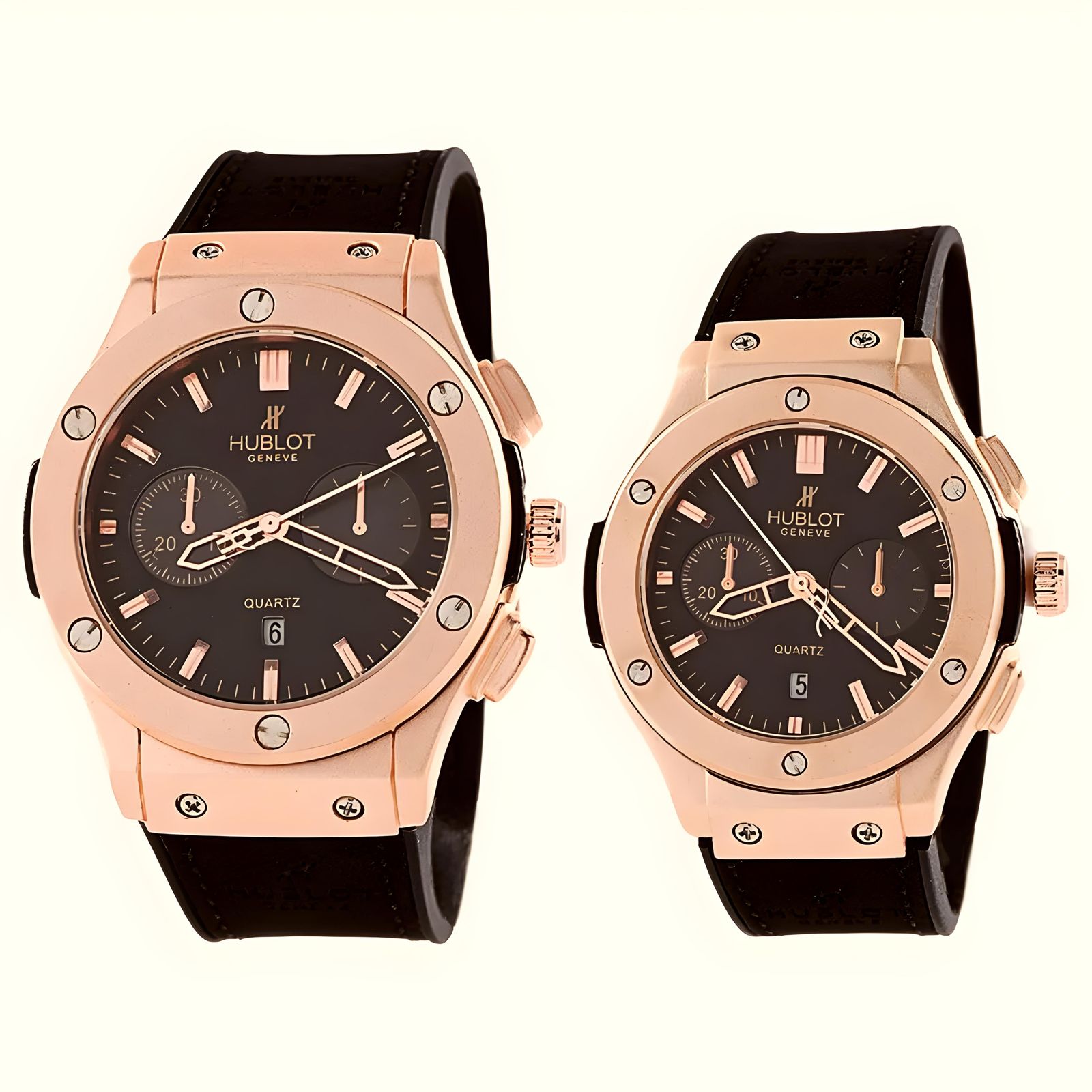 ست ساعت مچی عقربه ای  زنانه و مردانه  مدل تک موتوره کلاسیک کد 3 -  - 1