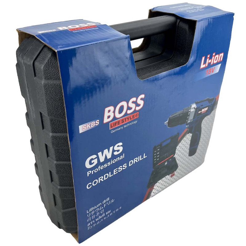 دریل پیچ گوشتی سه نظام 10 میلیمتری 18 ولت باس مدل BS1801 new مجموعه 28 عددی