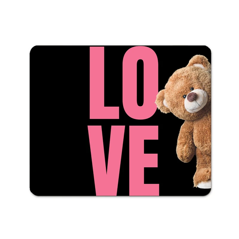 ماوس پد پاد آفرین مدل فانتزی طرح قلب عشق خرس تدی کد P192 سایز 19*24 سانتی متر