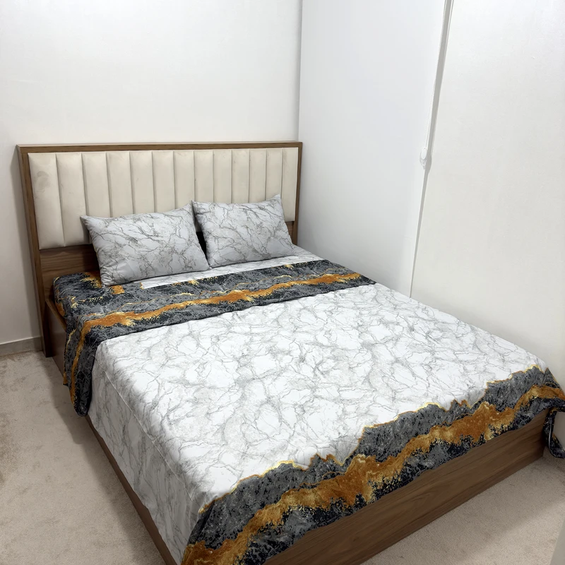 سرویس ملحفه ناتوسا مدل آتشفشان کد 160 دو نفره چهار تکه