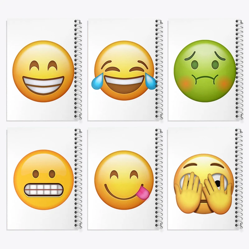 دفتر مشق 50 برگ خندالو طرح ایموجی (Emoji) کد 323 مجموعه 6 عددی