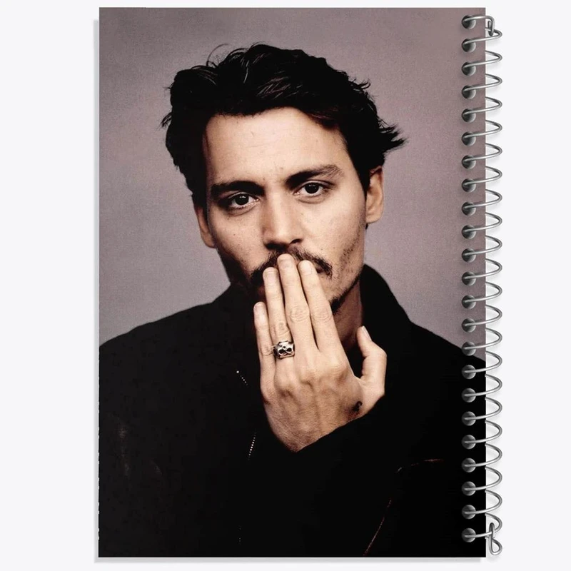 دفتر ژورنال نویسی 50 برگ خندالو مدل نقطه ای طرح جانی دپ Johnny Depp کد 3301