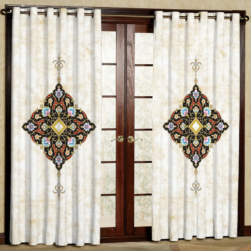 پرده مدل طرح دار مخمل پانچی کد 4154 سایز 200x140 سانتی متر