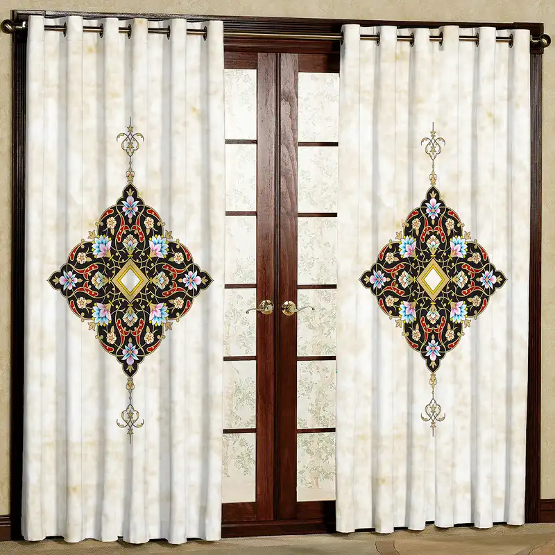 پرده مدل طرح دار مخمل پانچی کد 4154 سایز 200x140 سانتی متر