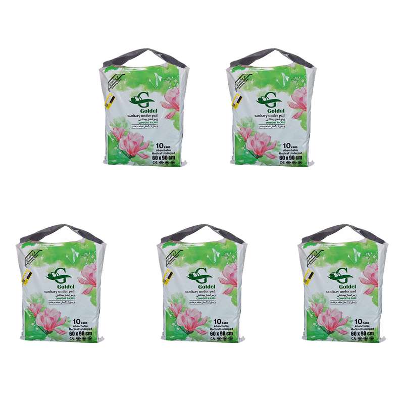 زیرانداز بهداشتی بیمار گلدپد مدل گلدل مجموعه 5 عددی