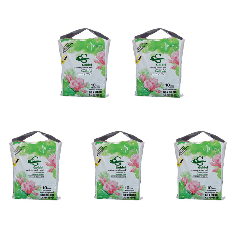 زیرانداز بهداشتی بیمار گلدپد مدل گلدل مجموعه 5 عددی