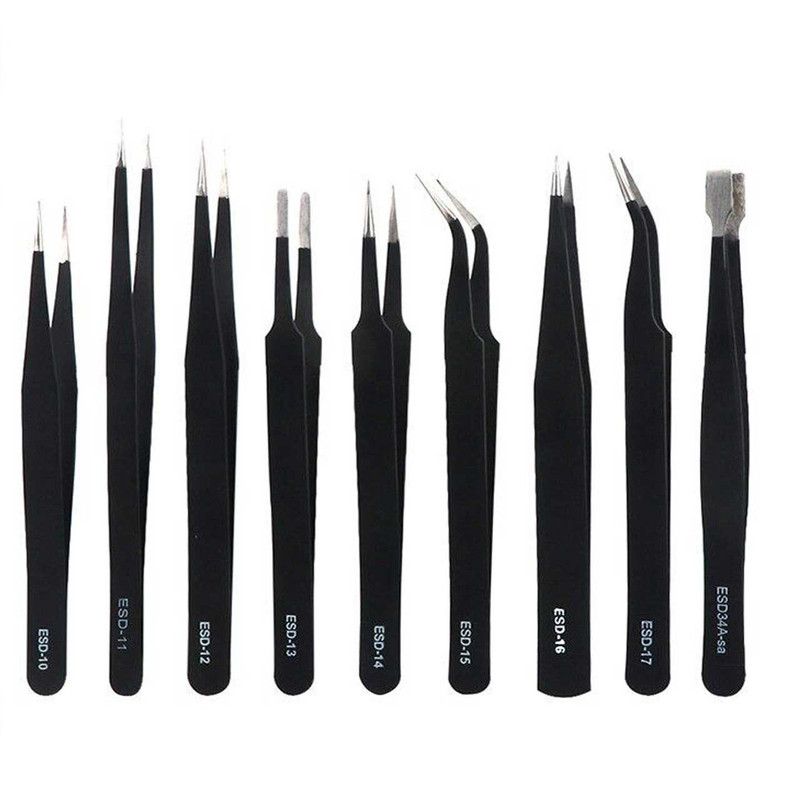 انبر پنس ای اس دی مدل ESD-10-17 مجموعه 9 عددی