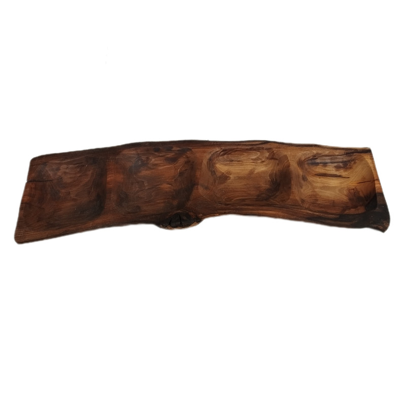 ظرف سرو چوبی مدل چارخونه گردویی