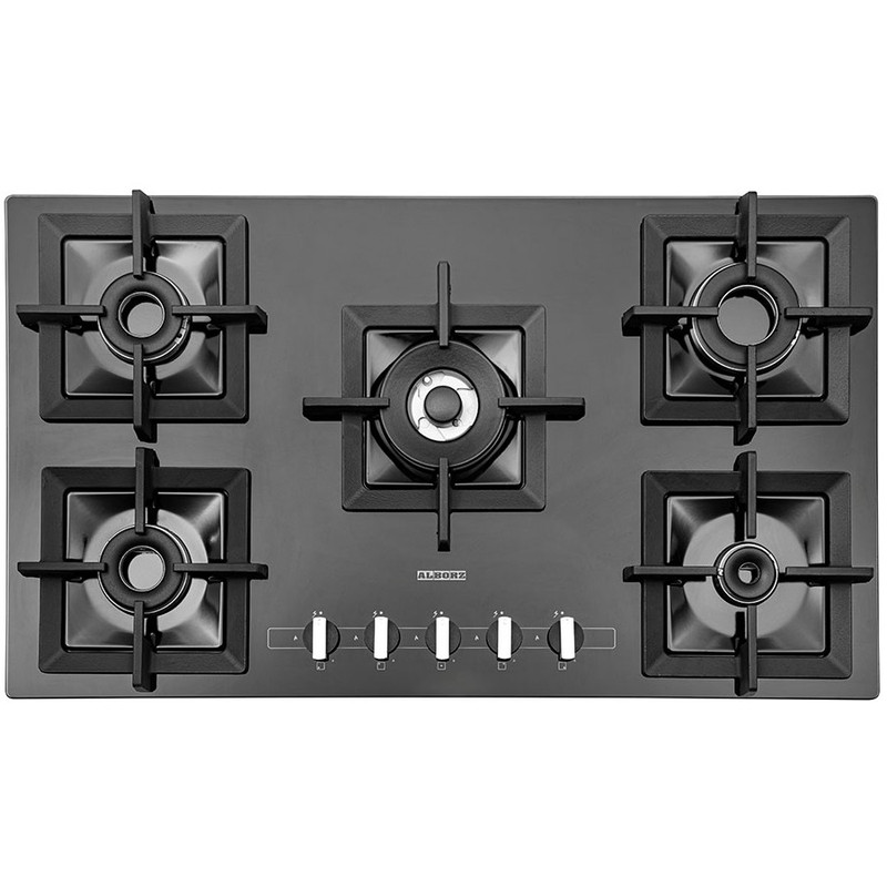 اجاق گاز صفحه‌ای پنج شعله استیل البرز مدل G5913