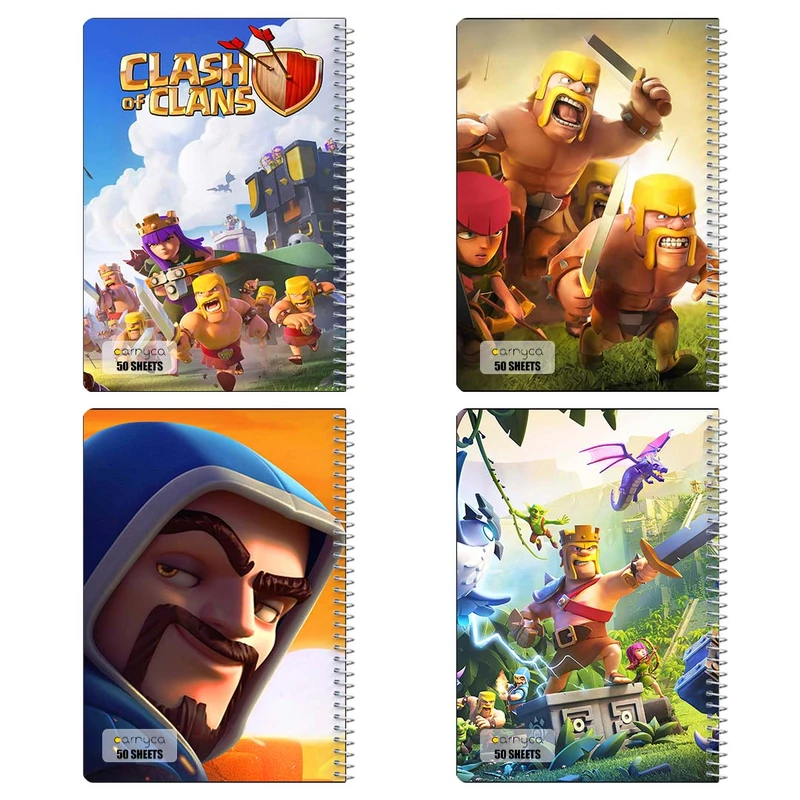 دفتر نقاشي 50 برگ کارنيکا طرح کلش اف کلنز Clash of Clans کد 33144 مجموعه 4 عددی