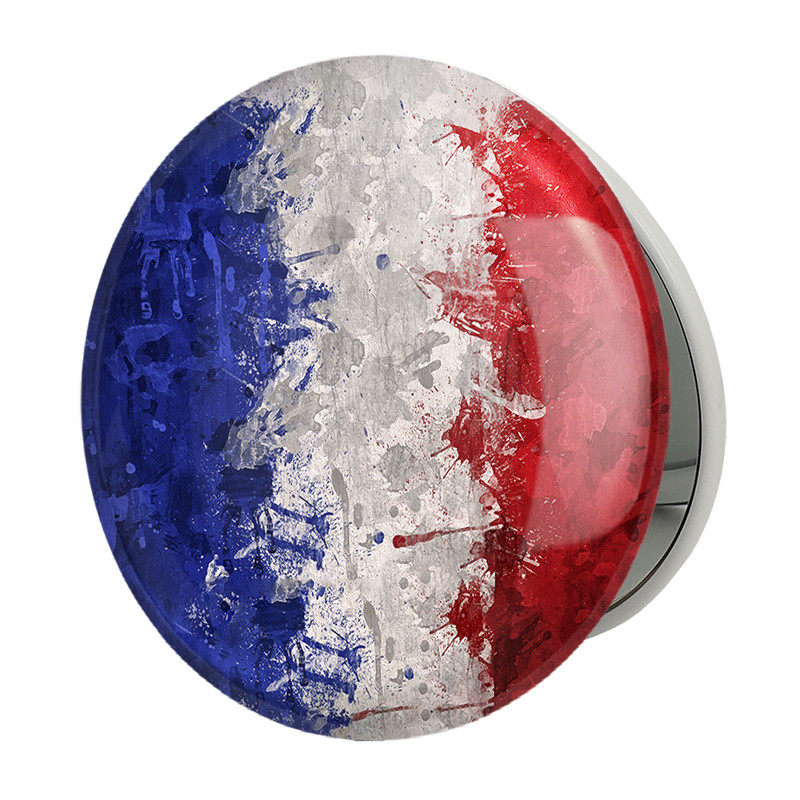 آینه جیبی خندالو طرح پرچم فرانسه مدل تاشو کد 20526 