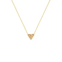 گردنبند طلا 18 عیار زنانه با زنجیر حلقه&zwnj;ای (فلامینگو) پرسته مدل قلب و لونا کد WNDG2