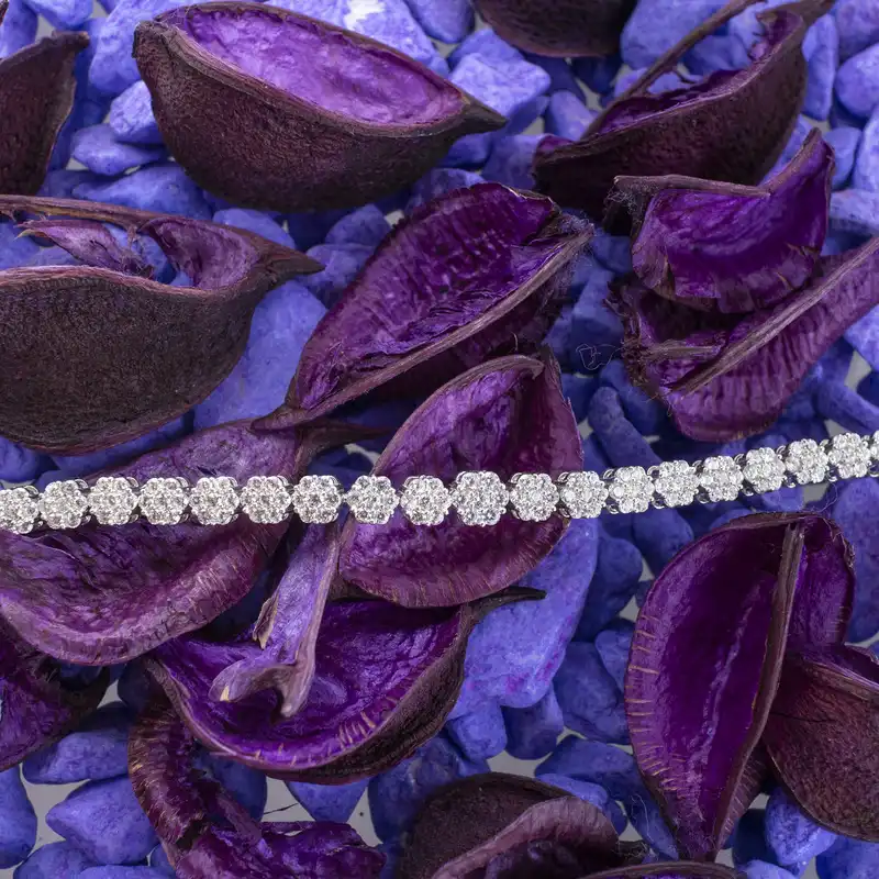 دستبند نقره زنانه مدل فلاور AMT-D035