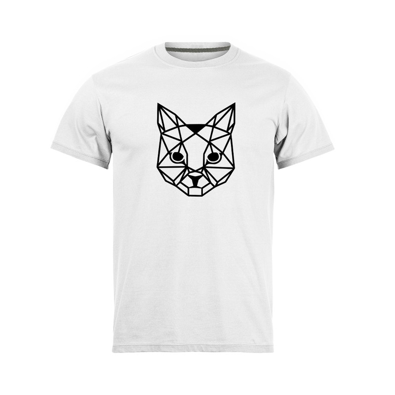 تی شرت آستین کوتاه مردانه مدل cat_N1_0177 رنگ سفید